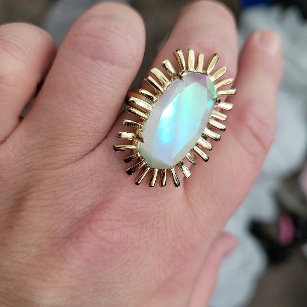 Kendra Scott Slate Iridescent Owen Ring sz 8